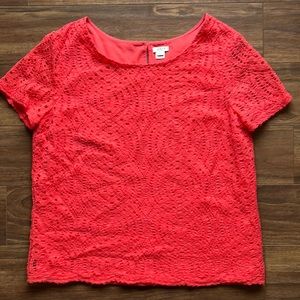 JCREW lace short sleeve top